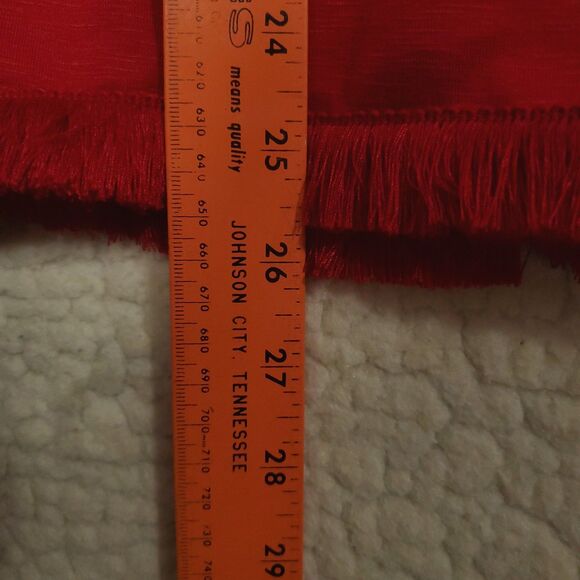 Est. 1946 Women's Size XL Red Short Sleeve Sweater with Lace & Fringe - Picture 12 of 13